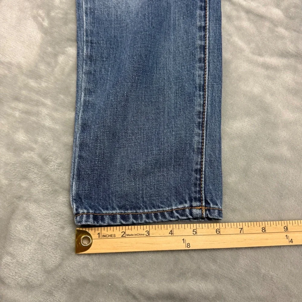 American Eagle Boyfriend‎ Crop Jeans Womens Size 6 Distressed Blue Button Fly